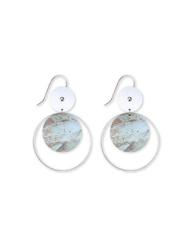 Museum Artefacts Abstract Double Disc Drop Earrings